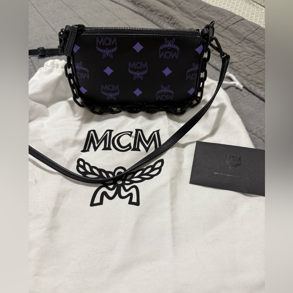 MCM Handbags - MCM Black Crossbody Bag with Chain Strap